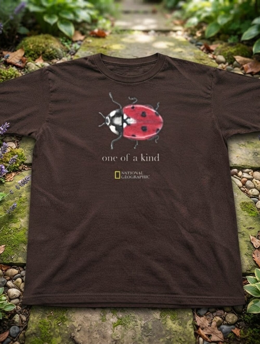 Dark chocolate National Geographic with red ladybug Unisex T-shirt